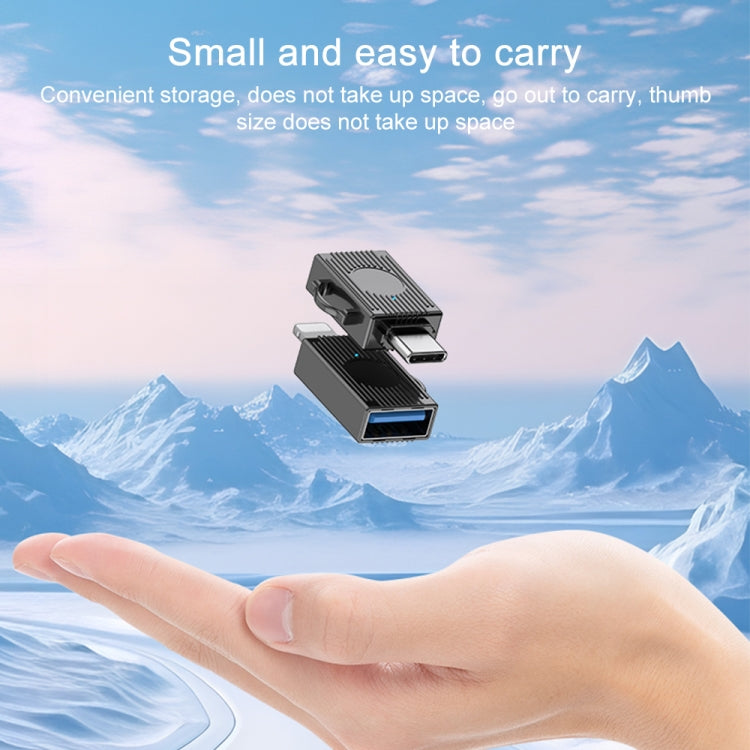 USB to USB-C / Type-C Multifunction Travel Case Shape Apapter(Silver) - free shipping - PMC Jewellery - Order now!