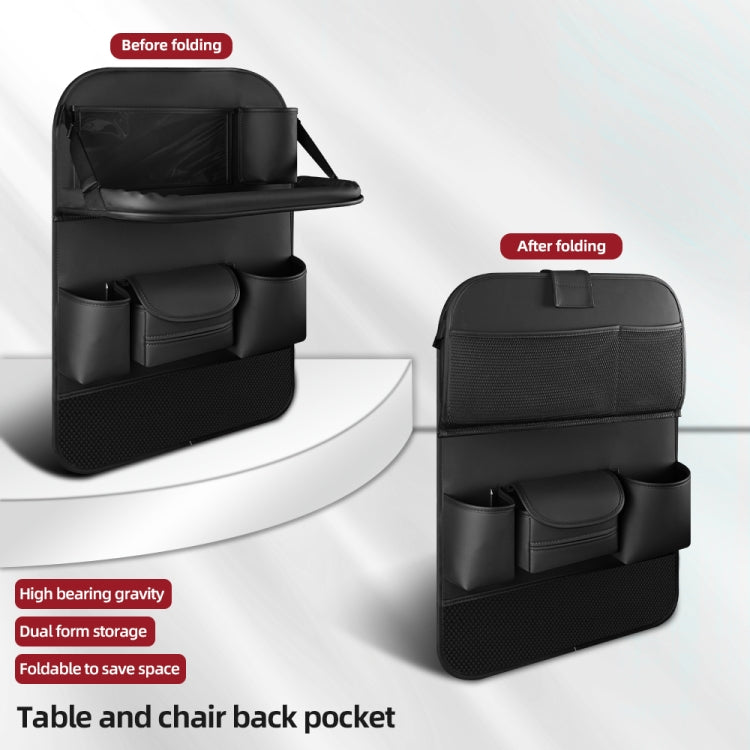 4041 Napa Texture Leather Car Seat Back Storage Bag Folding Dining Table(Olive Green) - free shipping - PMC TechLife - Order now!