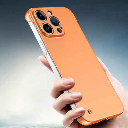 For iPhone 15 Pro Frameless Metallic Paint Hybrid PC Phone Case(Orange) - iPhone 15 Pro Cases by PMC Jewellery | Online Shopping South Africa | PMC Jewellery | Buy Now Pay Later Mobicred