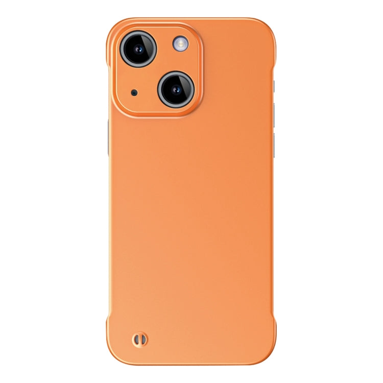 For iPhone 14 Plus Frameless Metallic Paint Hybrid PC Phone Case(Orange) - free shipping - PMC Jewellery - Order now!