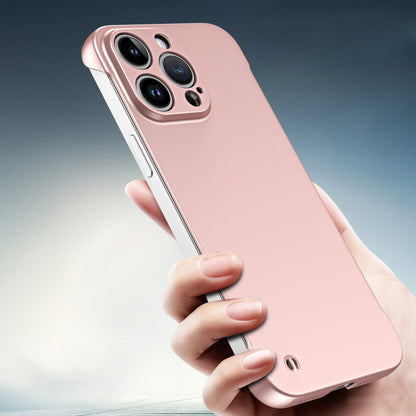 For iPhone 14 Plus Frameless Metallic Paint Hybrid PC Phone Case(Rose Gold) - iPhone 14 Plus Cases by PMC Jewellery | Online Shopping South Africa | PMC Jewellery | Buy Now Pay Later Mobicred