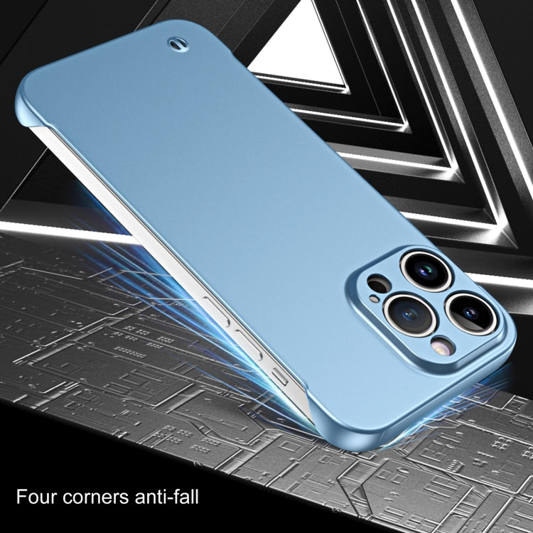 For iPhone 13 mini Frameless Metallic Paint Hybrid PC Phone Case(Sierra Blue) - iPhone 13 mini Cases by PMC Jewellery | Online Shopping South Africa | PMC Jewellery | Buy Now Pay Later Mobicred