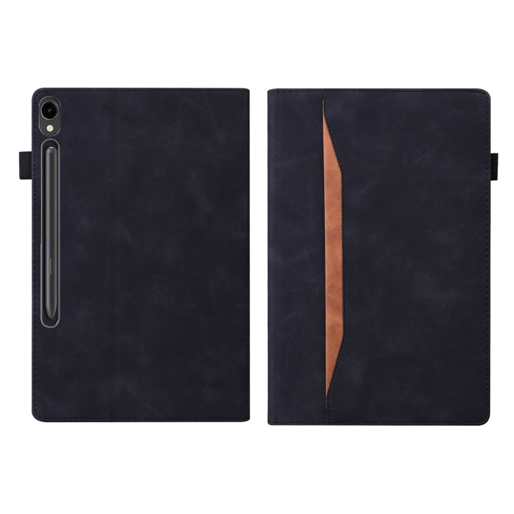 For Samsung Galaxy Tab S9 FE+ Splicing Shockproof Leather Tablet Case(Black) - free shipping - PMC Jewellery - Order now!
