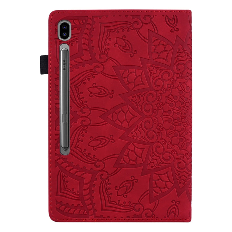 For Samsung Galaxy Tab S9 FE Calf Texture Embossed Leather Tablet Case(Red) - Galaxy Tab S9 FE by PMC Jewellery | Online Shopping South Africa | PMC Jewellery | Buy Now Pay Later Mobicred