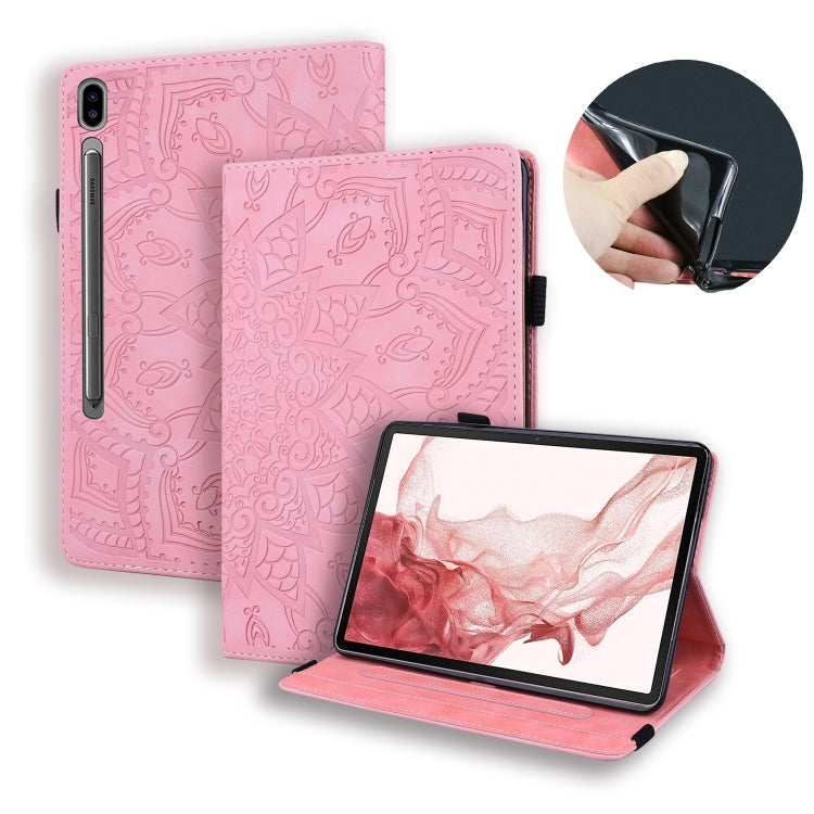 For Samsung Galaxy Tab S9 FE Calf Texture Embossed Leather Tablet Case(Pink) - free shipping - PMC Jewellery - Order now!