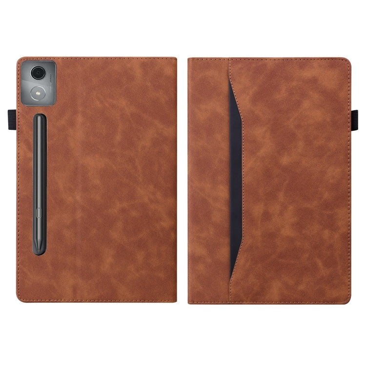 For Lenovo Xiaoxin Pad Pro 12.7 Splicing Shockproof Leather Tablet Case(Brown) - Lenovo by PMC TechLife | Online Shopping South Africa | PMC TechLife | Buy Now Pay Later Mobicred