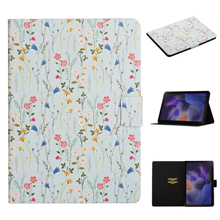 For Samsung Galaxy Tab A9+ Flower Pattern Horizontal Flip PU Tablet Case with Sleep / Wake-up Function(Small Floral) - Galaxy Tab A9 by PMC Jewellery | Online Shopping South Africa | PMC Jewellery