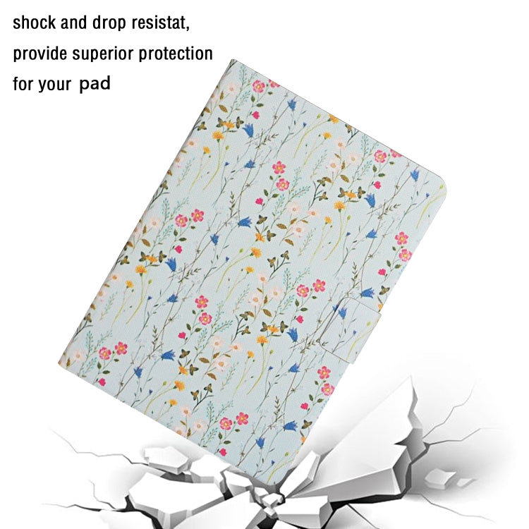 For Samsung Galaxy Tab A9+ Flower Pattern Horizontal Flip PU Tablet Case with Sleep / Wake-up Function(Small Floral) - Galaxy Tab A9 by PMC Jewellery | Online Shopping South Africa | PMC Jewellery