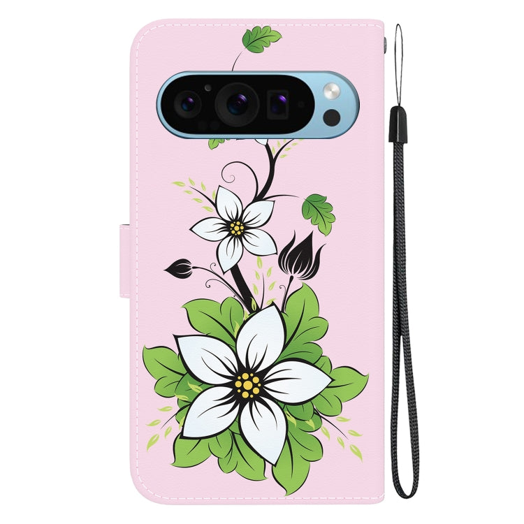 For Google Pixel 9 Pro Crystal Texture Colored Drawing Leather Phone Case(Lily) - Google Cases by PMC TechLife | Online Shopping South Africa | PMC TechLife | Buy Now Pay Later Mobicred