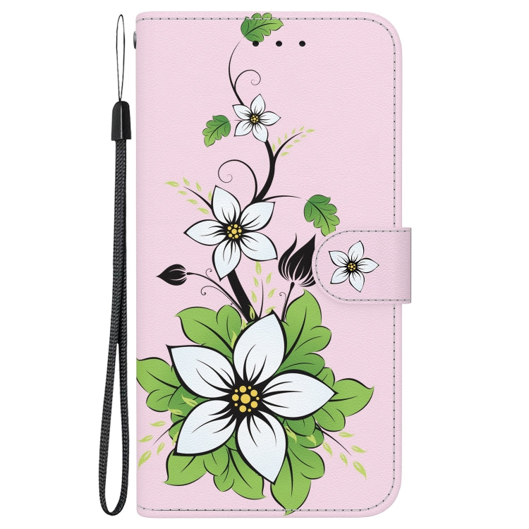 For Google Pixel 9 Crystal Texture Colored Drawing Leather Phone Case(Lily) - Google Cases by PMC TechLife | Online Shopping South Africa | PMC TechLife | Buy Now Pay Later Mobicred