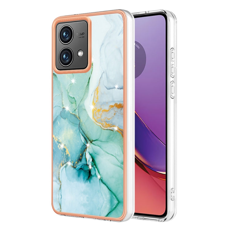 For Motorola Moto G84 Electroplating Marble Dual-side IMD Phone Case(Green 003) - Motorola Cases by PMC TechLife | Online Shopping South Africa | PMC TechLife | Buy Now Pay Later Mobicred
