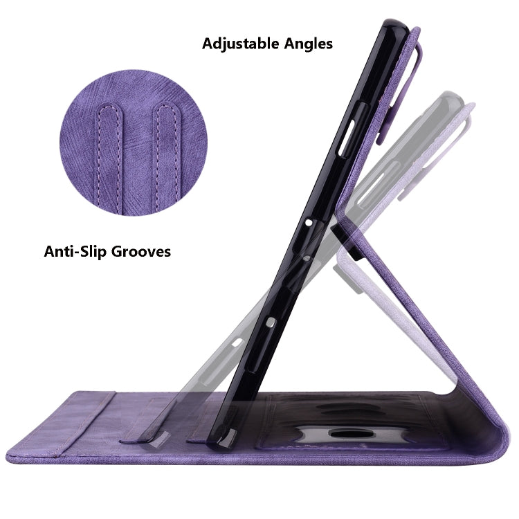 For Lenovo Tab M9 Cartoon Sakura Cat Embossed Leather Tablet Case(Purple) - free shipping - PMC TechLife - Order now!
