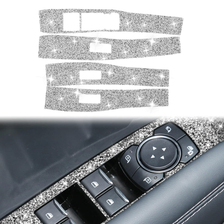 For Ford Mustang Mach E 2021 4 in 1 Car Window Lift Panel Diamond Decorative Sticker, Left Drive - Car Interior Mouldings by PMC TechLife | Online Shopping South Africa | PMC TechLife | Buy Now Pay Later Mobicred