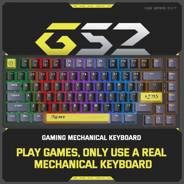 ONIKUMA G52 82 Keys RGB Lighting Wired Mechanical Keyboard, Type:Blue Switch(Black) - Wired Keyboard by ONIKUMA | Online Shopping South Africa | PMC Jewellery | Buy Now Pay Later Mobicred