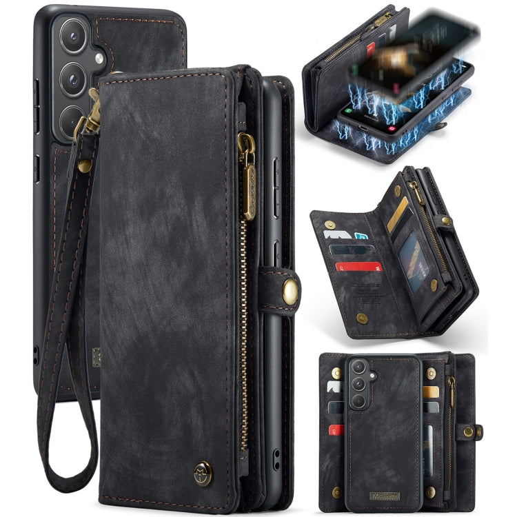 For Samsung Galaxy A55 5G CaseMe 008 Multifunctional Zipper Wallet Leather Phone Case with Lanyard(Black) - Galaxy Phone Cases by CaseMe | Online Shopping South Africa | PMC Jewellery | Buy Now Pay Later Mobicred