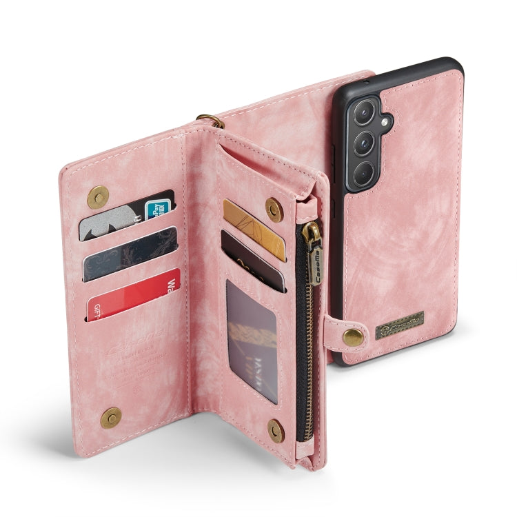 For Samsung Galaxy A55 5G CaseMe 008 Multifunctional Zipper Wallet Leather Phone Case with Lanyard(Pink) - Galaxy Phone Cases by CaseMe | Online Shopping South Africa | PMC Jewellery | Buy Now Pay Later Mobicred