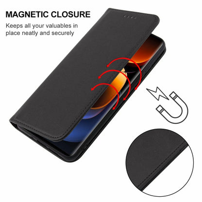 For vivo iQOO 12 Pro Magnetic Closure Leather Phone Case(Black) - iQOO 12 Pro Cases by PMC Jewellery | Online Shopping South Africa | PMC Jewellery | Buy Now Pay Later Mobicred