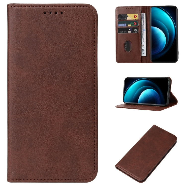 For vivo X100 Pro Magnetic Closure Leather Phone Case(Brown) - X100 Pro Cases by PMC Jewellery | Online Shopping South Africa | PMC Jewellery | Buy Now Pay Later Mobicred