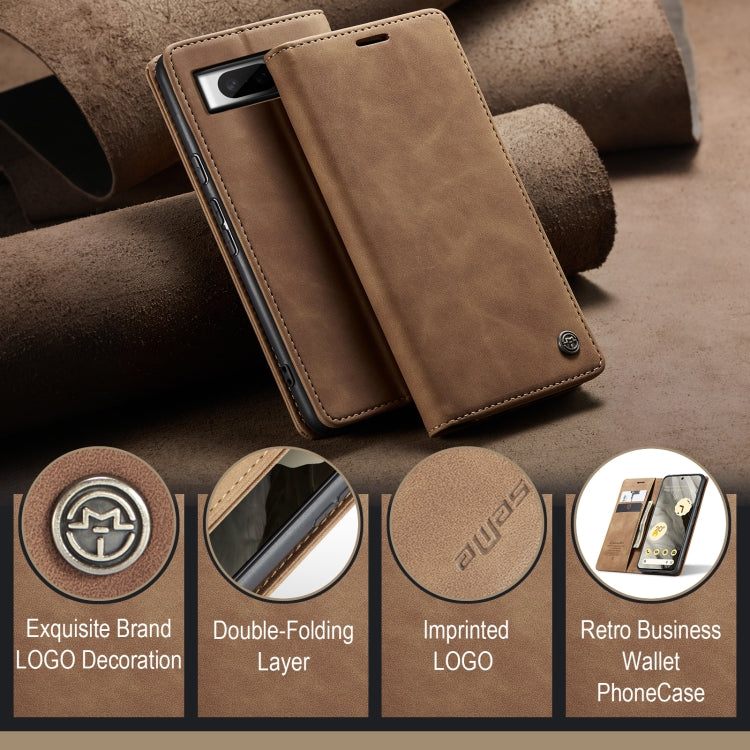 For Google Pixel 8 CaseMe 013 Multifunctional Horizontal Flip Leather Phone Case(Brown) - Google Cases by CaseMe | Online Shopping South Africa | PMC Jewellery | Buy Now Pay Later Mobicred