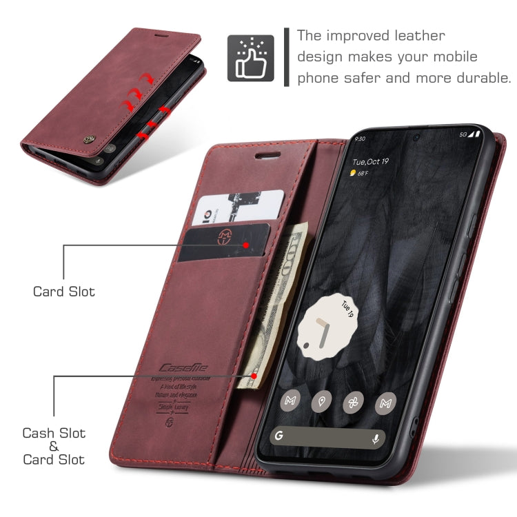 For Google Pixel 8 Pro CaseMe 013 Multifunctional Horizontal Flip Leather Phone Case(Wine Red) - Google Cases by CaseMe | Online Shopping South Africa | PMC Jewellery | Buy Now Pay Later Mobicred