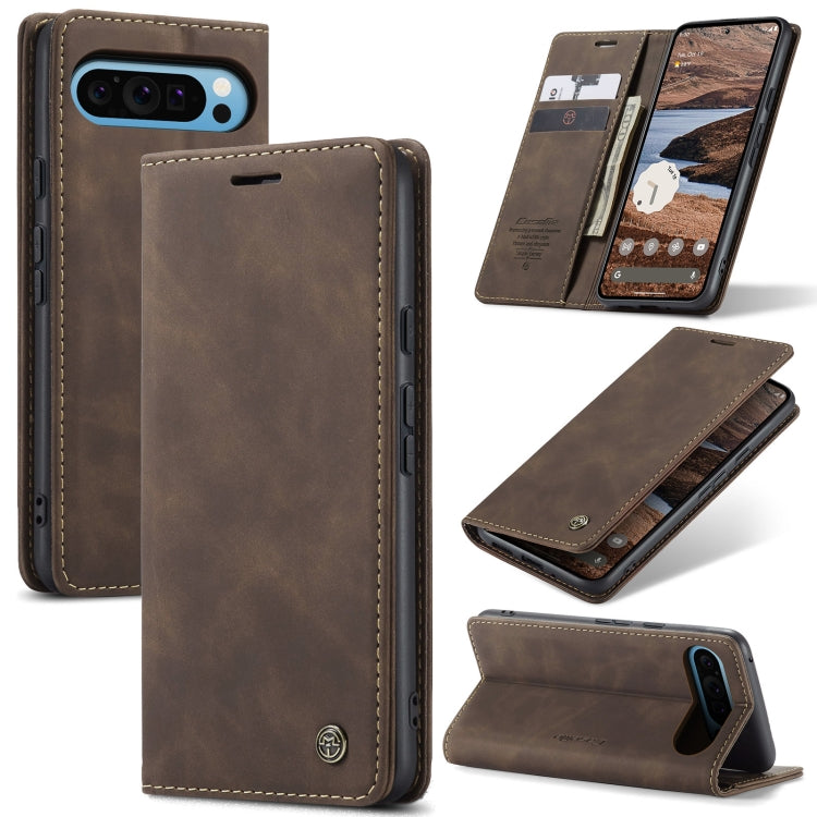 For Google Pixel 9 Pro XL CaseMe 013 Multifunctional Horizontal Flip Leather Phone Case(Coffee) - Google Cases by CaseMe | Online Shopping South Africa | PMC Jewellery | Buy Now Pay Later Mobicred