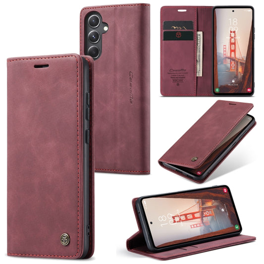 For Samsung Galaxy S23 FE 5G CaseMe 013 Multifunctional Horizontal Flip Leather Phone Case(Wine Red) - Galaxy S23 FE 5G Cases by CaseMe | Online Shopping South Africa | PMC Jewellery | Buy Now Pay Later Mobicred