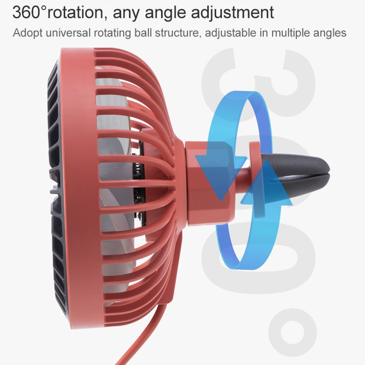 F829 Portable Car Air Outlet Electric Cooling Fan with LED Light(Yellow) - Heating & Fans by PMC TechLife | Online Shopping South Africa | PMC TechLife | Buy Now Pay Later Mobicred