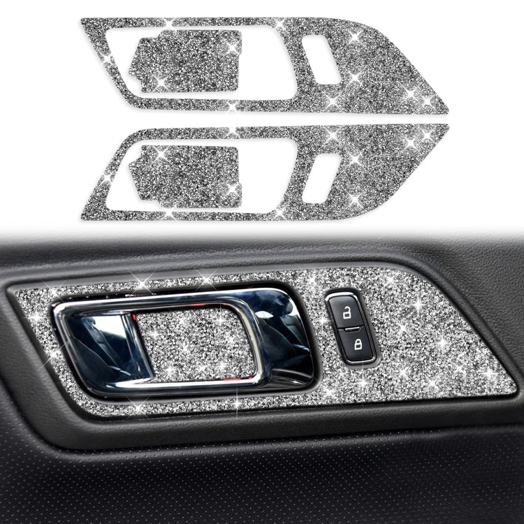 For Ford Mustang 2015-2020 4pcs Car Door Inner Handle Panel Diamond Decoration Sticker, Left and Right Drive - Car Interior Mouldings by PMC TechLife | Online Shopping South Africa | PMC TechLife | Buy Now Pay Later Mobicred