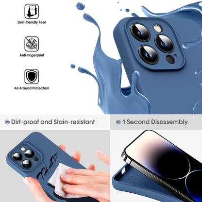 For iPhone 16 Microfiber Liquid Silicone Shockproof Phone Case(Blue) - iPhone 16 Cases by PMC Jewellery | Online Shopping South Africa | PMC Jewellery | Buy Now Pay Later Mobicred