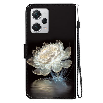 For Xiaomi Redmi Note 12 Pro+ Crystal Texture Colored Drawing Leather Phone Case(Crystal Peony) - Xiaomi Cases by PMC Jewellery | Online Shopping South Africa | PMC Jewellery | Buy Now Pay Later Mobicred