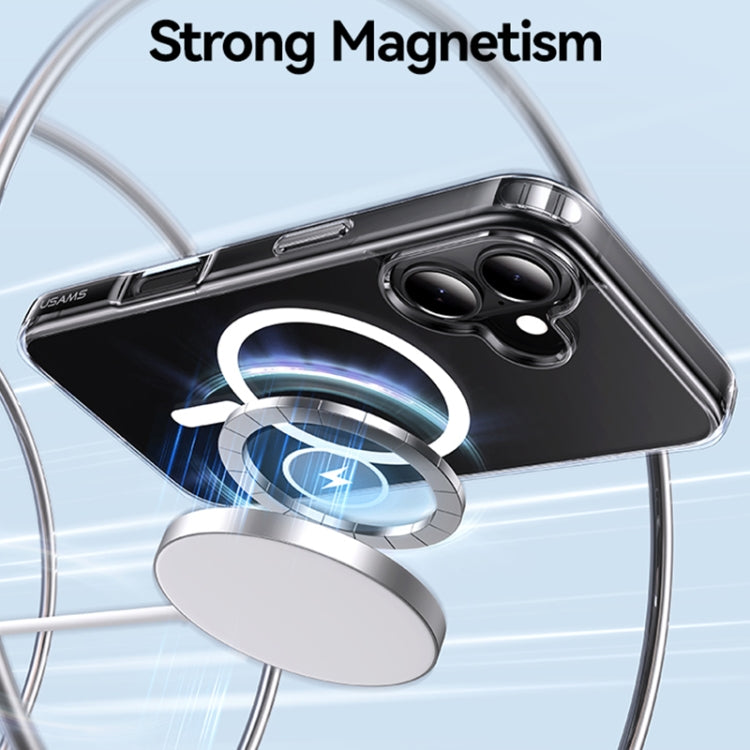 For iPhone 16 Plus USAMS Ice Magnet Series MagSafe PC Hybrid TPU Phone Case(Transparent) - iPhone 16 Plus Cases by USAMS | Online Shopping South Africa | PMC Jewellery | Buy Now Pay Later Mobicred