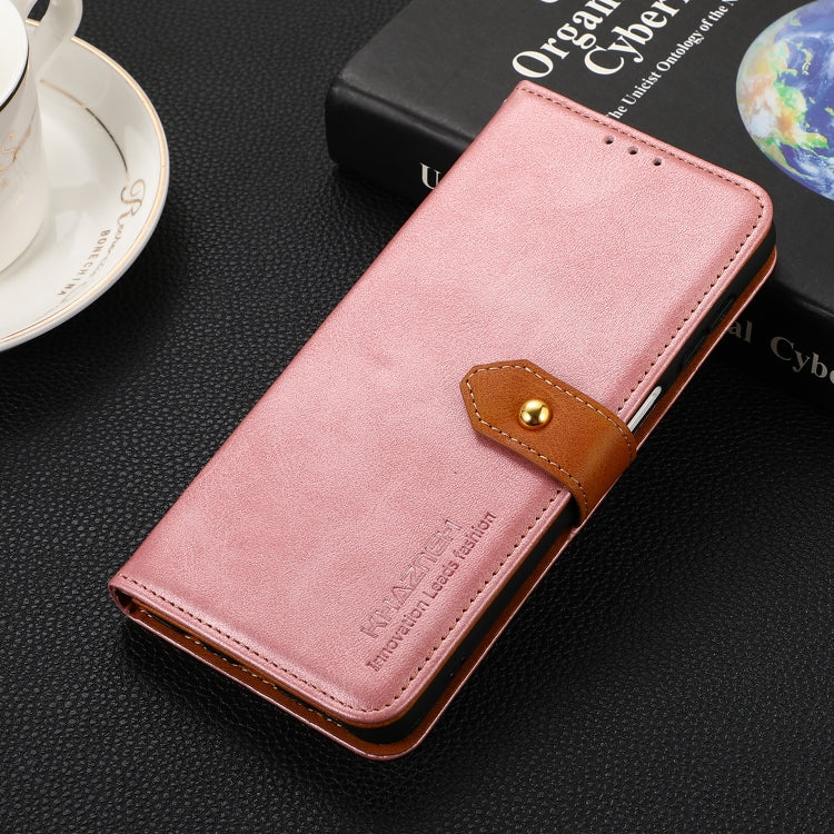 For Google Pixel 9 KHAZNEH Dual-color Cowhide Texture Flip Leather Phone Case(Rose Gold) - Google Cases by PMC Jewellery | Online Shopping South Africa | PMC Jewellery | Buy Now Pay Later Mobicred