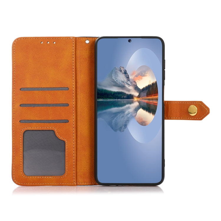 For Google Pixel 9 KHAZNEH Dual-color Cowhide Texture Flip Leather Phone Case(Blue) - Google Cases by PMC Jewellery | Online Shopping South Africa | PMC Jewellery | Buy Now Pay Later Mobicred