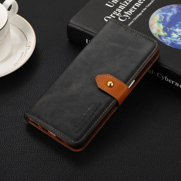 For Google Pixel 9 KHAZNEH Dual-color Cowhide Texture Flip Leather Phone Case(Black) - Google Cases by PMC TechLife | Online Shopping South Africa | PMC TechLife | Buy Now Pay Later Mobicred