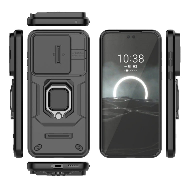 For Huawei Pura 70 Sliding Camshield TPU + PC Shockproof Phone Case with Holder(Black) - Huawei Cases by PMC Jewellery | Online Shopping South Africa | PMC Jewellery | Buy Now Pay Later Mobicred