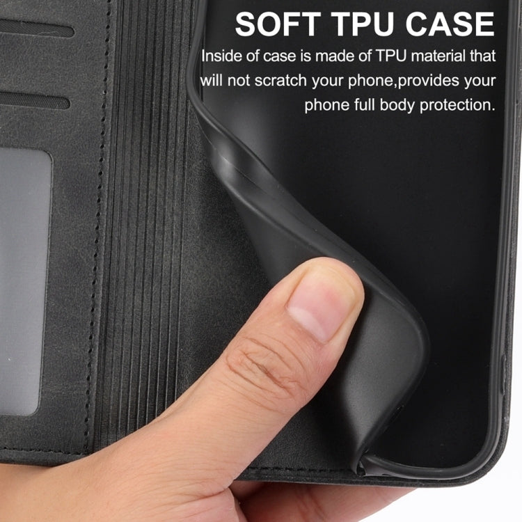 For iPhone 16e Cubic Grid Calf Texture Magnetic Leather Phone Case(Black) - iPhone 16e Cases by PMC TechLife | Online Shopping South Africa | PMC TechLife | Buy Now Pay Later Mobicred