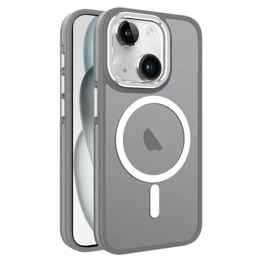 For iPhone 15 Two-color Frosted MagSafe Magnetic Phone Case(Grey) - iPhone 15 Cases by PMC Jewellery | Online Shopping South Africa | PMC Jewellery