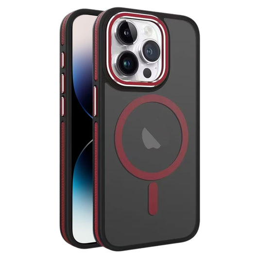 For iPhone 14 Pro Two-color Frosted MagSafe Magnetic Phone Case(Red) - iPhone 14 Pro Cases by PMC Jewellery | Online Shopping South Africa | PMC Jewellery