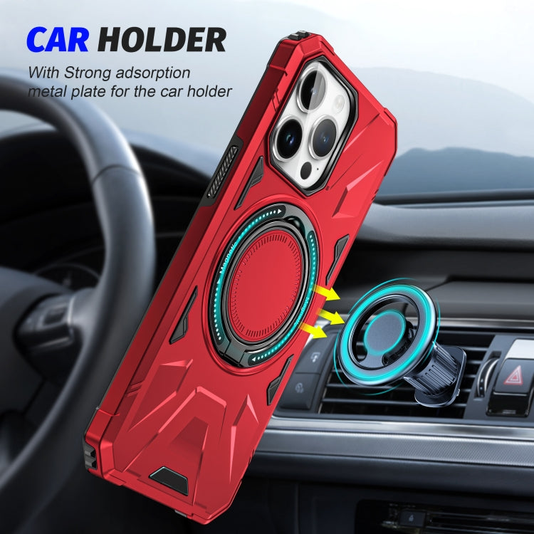 For iPhone 14/13 MagSafe Magnetic Shockproof Phone Case with Ring Holder(Red) - iPhone 14 Cases by PMC TechLife | Online Shopping South Africa | PMC TechLife