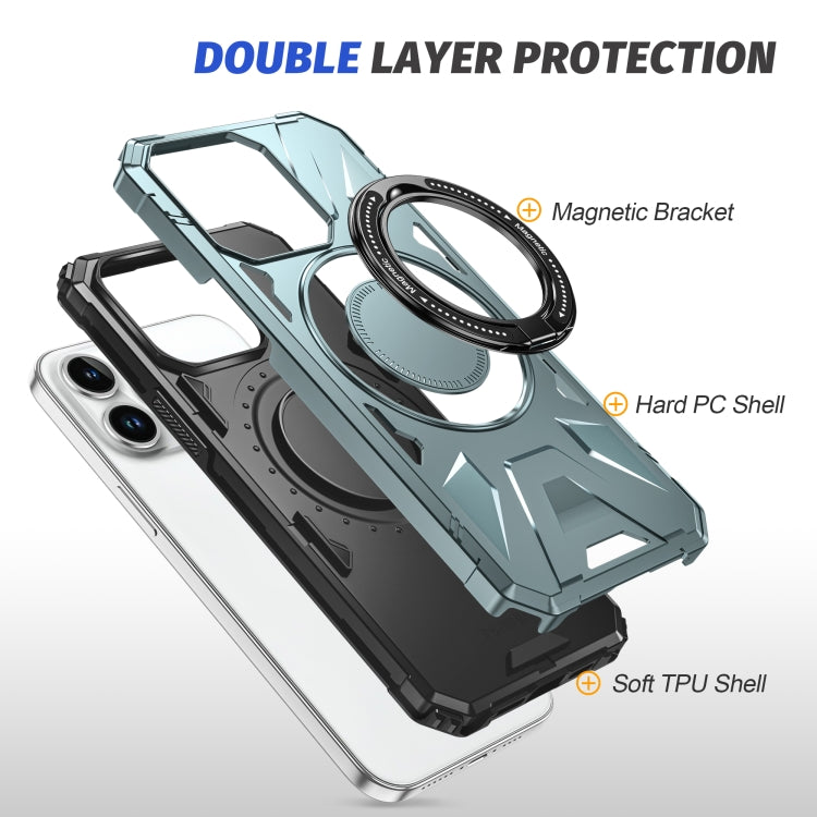 For iPhone 14/13 MagSafe Magnetic Shockproof Phone Case with Ring Holder(Green) - iPhone 14 Cases by PMC TechLife | Online Shopping South Africa | PMC TechLife