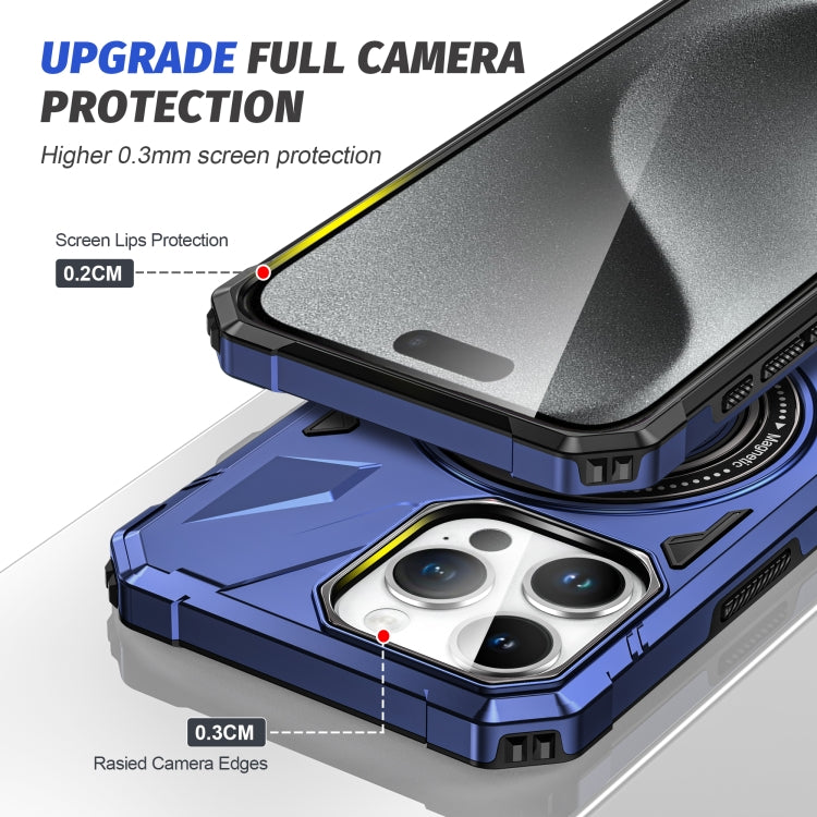For iPhone 13 Pro MagSafe Magnetic Shockproof Phone Case with Ring Holder(Navy Blue) - iPhone 13 Pro Cases by PMC TechLife | Online Shopping South Africa | PMC TechLife