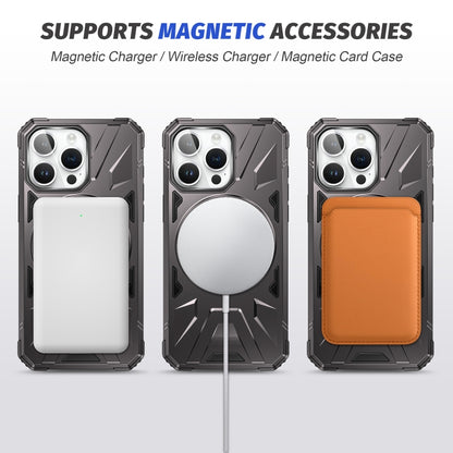 For iPhone 11 MagSafe Magnetic Shockproof Phone Case with Ring Holder(Dark Grey) - iPhone 11 Cases by PMC Jewellery | Online Shopping South Africa | PMC Jewellery