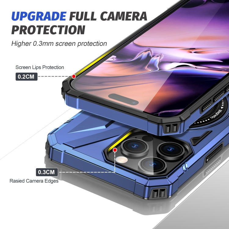 For iPhone 16 Pro Max MagSafe Magnetic Shockproof Phone Case with Ring Holder(Navy Blue) - iPhone 16 Pro Max Cases by PMC TechLife | Online Shopping South Africa | PMC TechLife | Buy Now Pay Later Mobicred