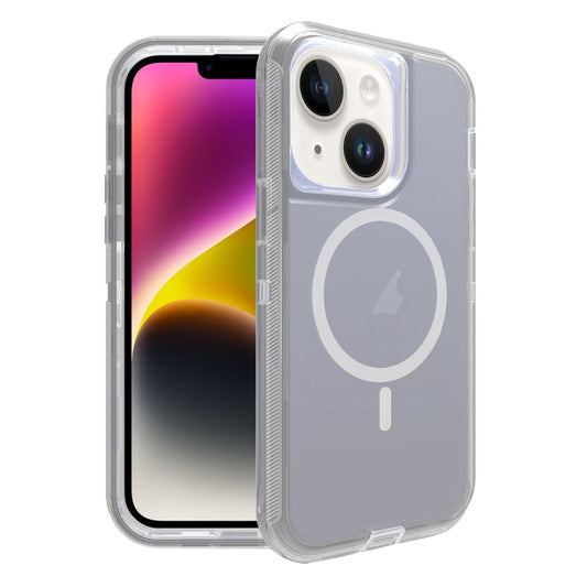 For iPhone 14 Shockproof MagSafe Magnetic Phone Case(Transparent Grey) - iPhone 14 Cases by PMC Jewellery | Online Shopping South Africa | PMC Jewellery