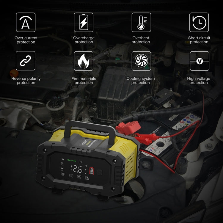 FOXSUR 12V / 24V 10A Portable Motorcycle Car Smart Battery Charger(US Plug) - free shipping - PMC TechLife - Order now!