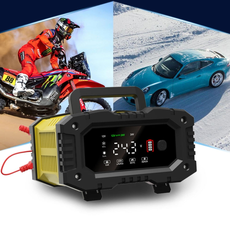 FOXSUR 12V / 24V 10A Portable Motorcycle Car Smart Battery Charger(UK Plug) - free shipping - PMC TechLife - Order now!