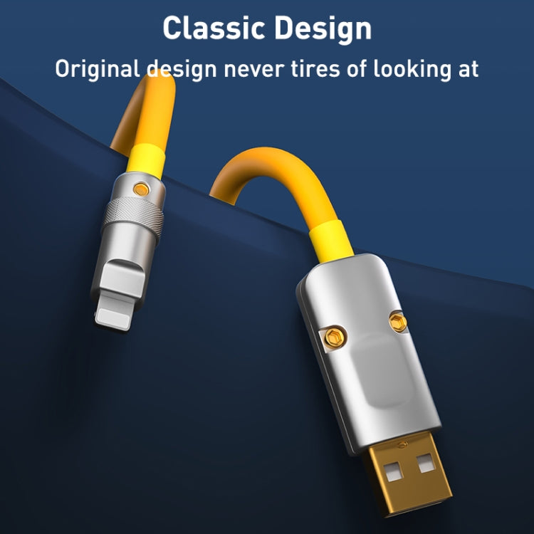 XJ-U101 USB to 8 Pin Spring Charging Data Cable, Length: 1.5m(Yellow) - Normal Style Cable by PMC Jewellery | Online Shopping South Africa | PMC Jewellery | Buy Now Pay Later Mobicred