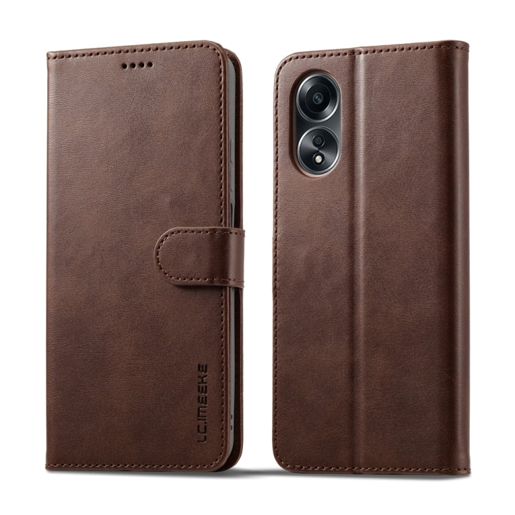 For OPPO Reno8 T 4G LC.IMEEKE Calf Texture Horizontal Flip Leather Case(Brown) - OPPO Cases by LC.IMEEKE | Online Shopping South Africa | PMC Jewellery | Buy Now Pay Later Mobicred