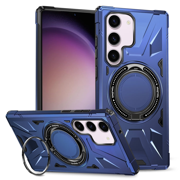 For Samsung Galaxy S23 5G MagSafe Magnetic Shockproof Phone Case with Ring Holder(Navy Blue) - Galaxy S23 5G Cases by PMC TechLife | Online Shopping South Africa | PMC TechLife
