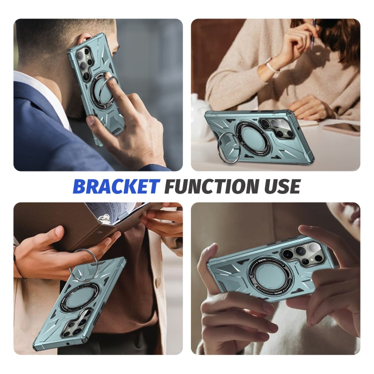 For Samsung Galaxy S23+ 5G MagSafe Magnetic Shockproof Phone Case with Ring Holder(Green) - Galaxy S23+ 5G Cases by PMC TechLife | Online Shopping South Africa | PMC TechLife